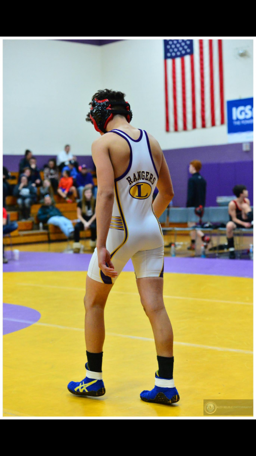 Sami Alnajjar all geared up and ready to wrestle. Photo courtesy of Riley Hill.