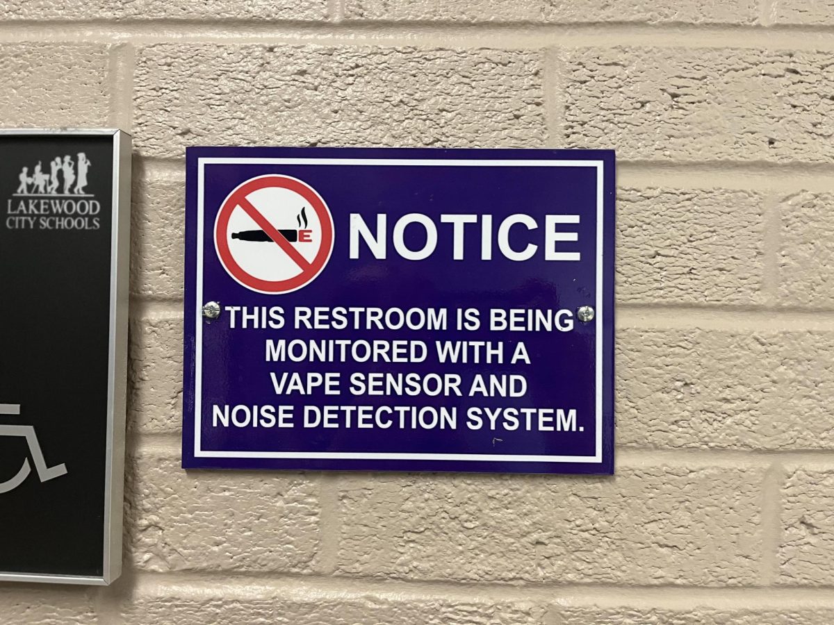 Notice sign found outside student restrooms