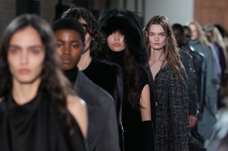 A model presents a creation from Michael Kors during New York Fashion Week Fall-Winter 2025 in New York City, U.S., February 11, 2025. REUTERS/David Dee Delgado