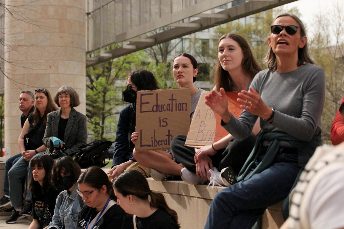 Students from Washington, DC universities and supporters of public schools protest U.S. President Donald Trump's dismantling of and funding cuts to the Department of Education, in Washington, D.C., U.S. April 4, 2025. REUTERS/Allison Bailey