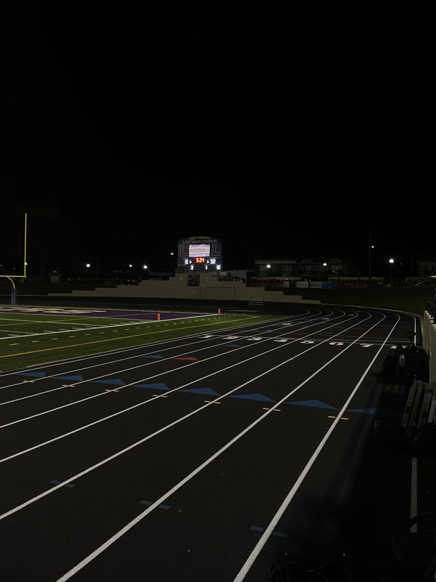 The completely renovated track during Friday Night Lights.