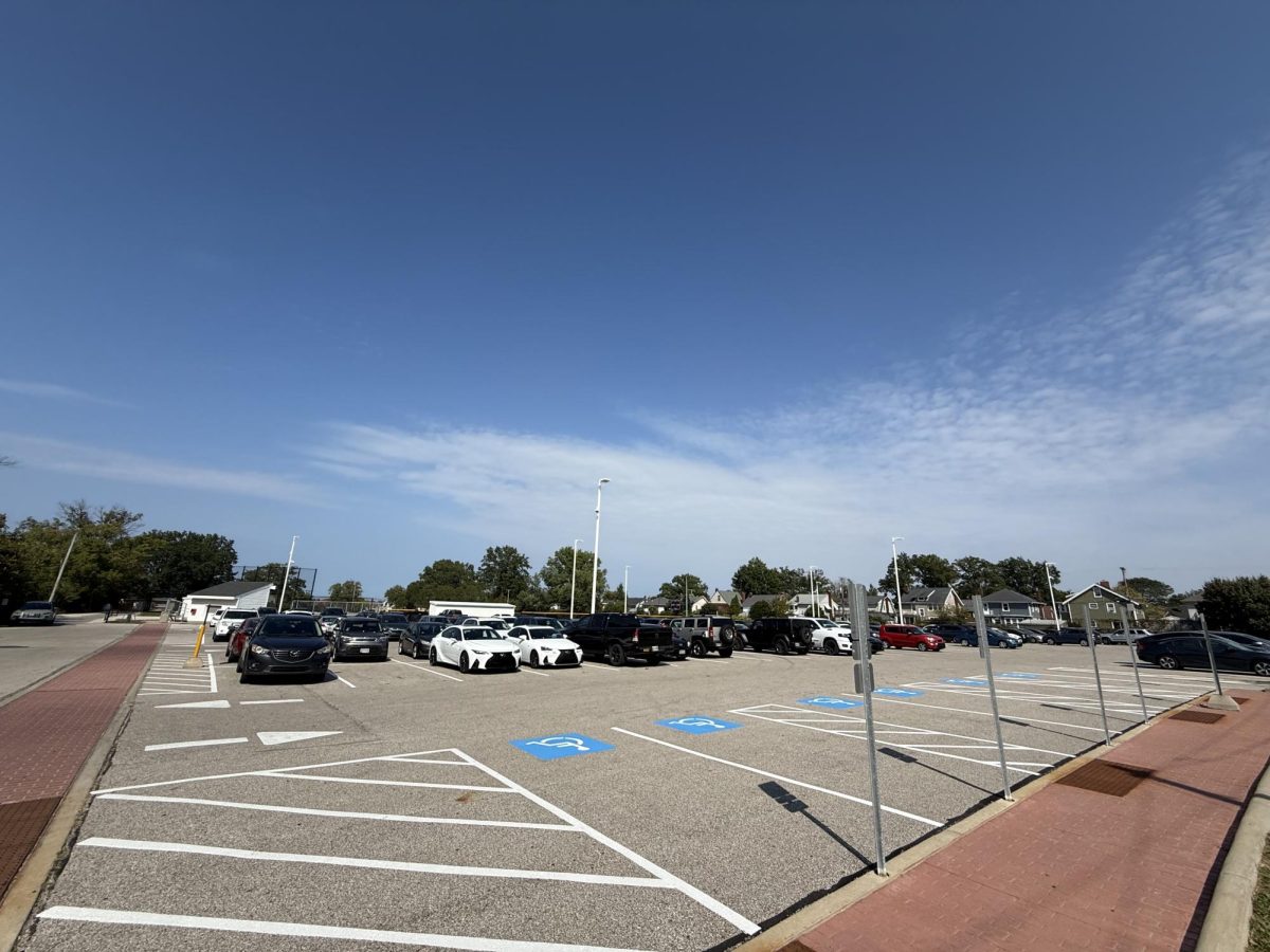 Lakewood High School student parking lot.