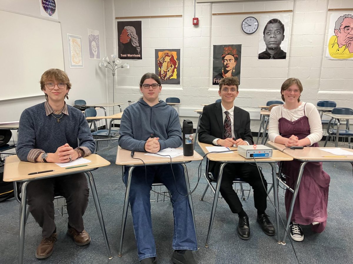 Wyatt, Nick, Alessio, and Mel pose for a photo before their competition.