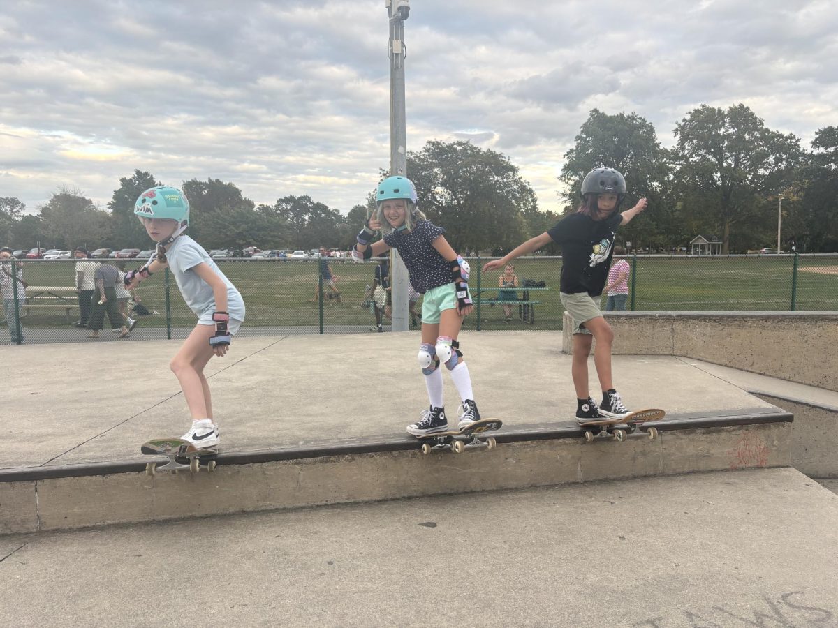 Ruby, Brooklynn, and Kali pose as they prepare to drop in.