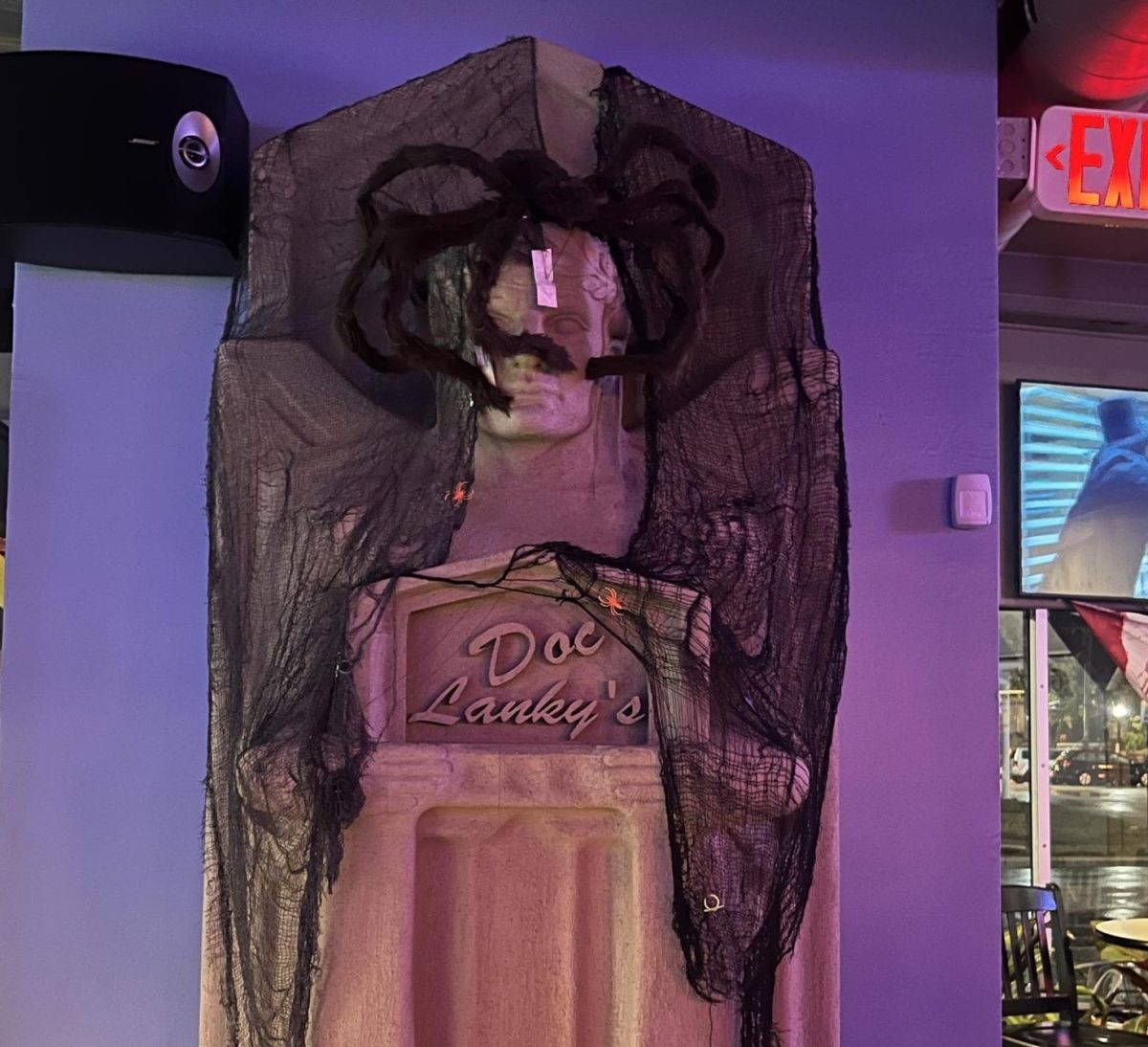 One of the decorations in Doc Lanky's that shows historical features from buildings in Cleveland.