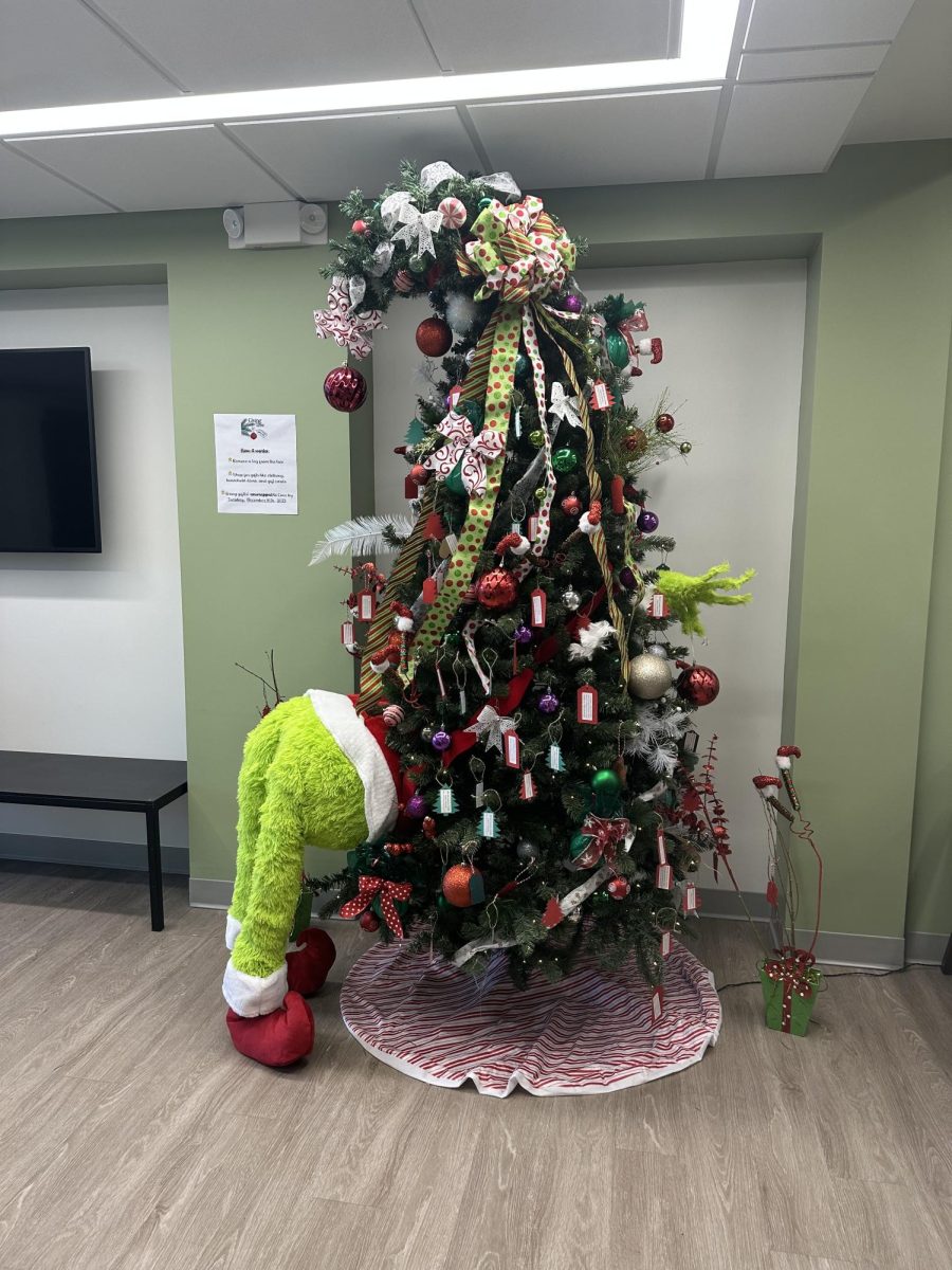 The giving tree on display in the Cove Community Center lobby.