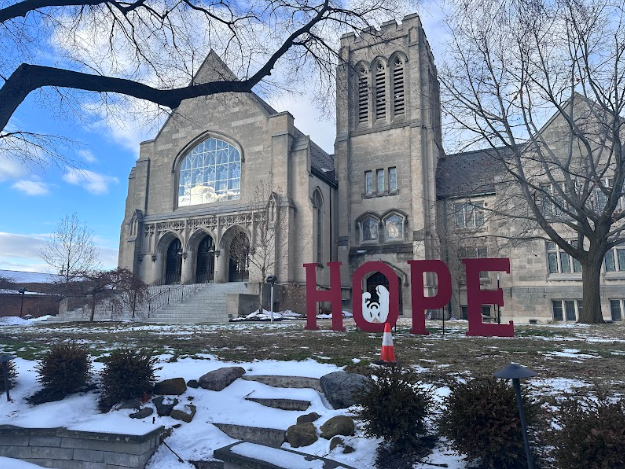 A view from outside the Lakewood United Methodist Church on Detroit Avenue.