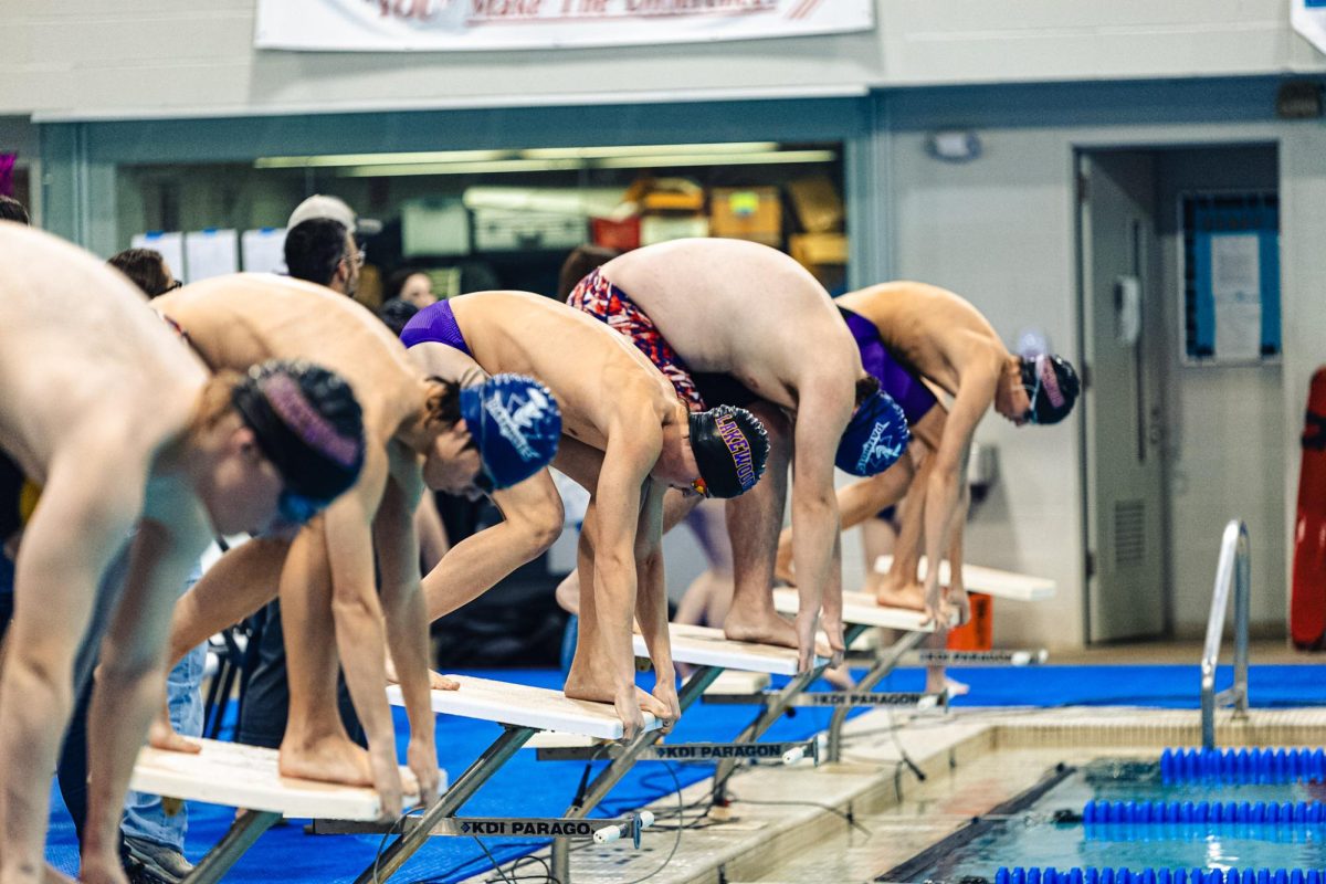 Swimmers take their mark