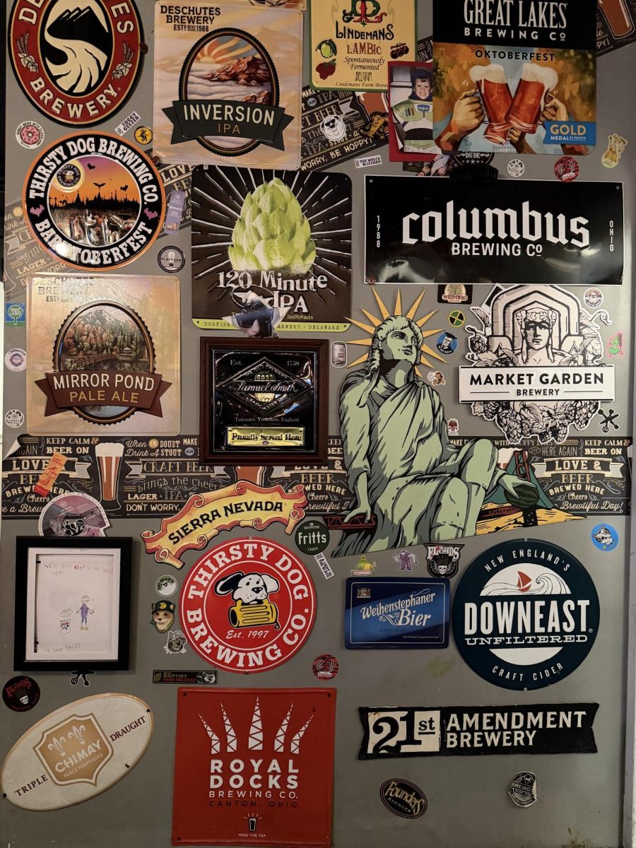 Sauced Taproom's brewery feature wall.