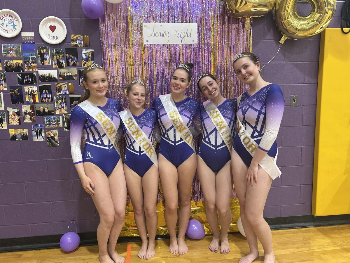 Seniors Maddie Breitenbach, Charlotte Reed, Isabella Lester, Sara Surace and Grace Liderbach.