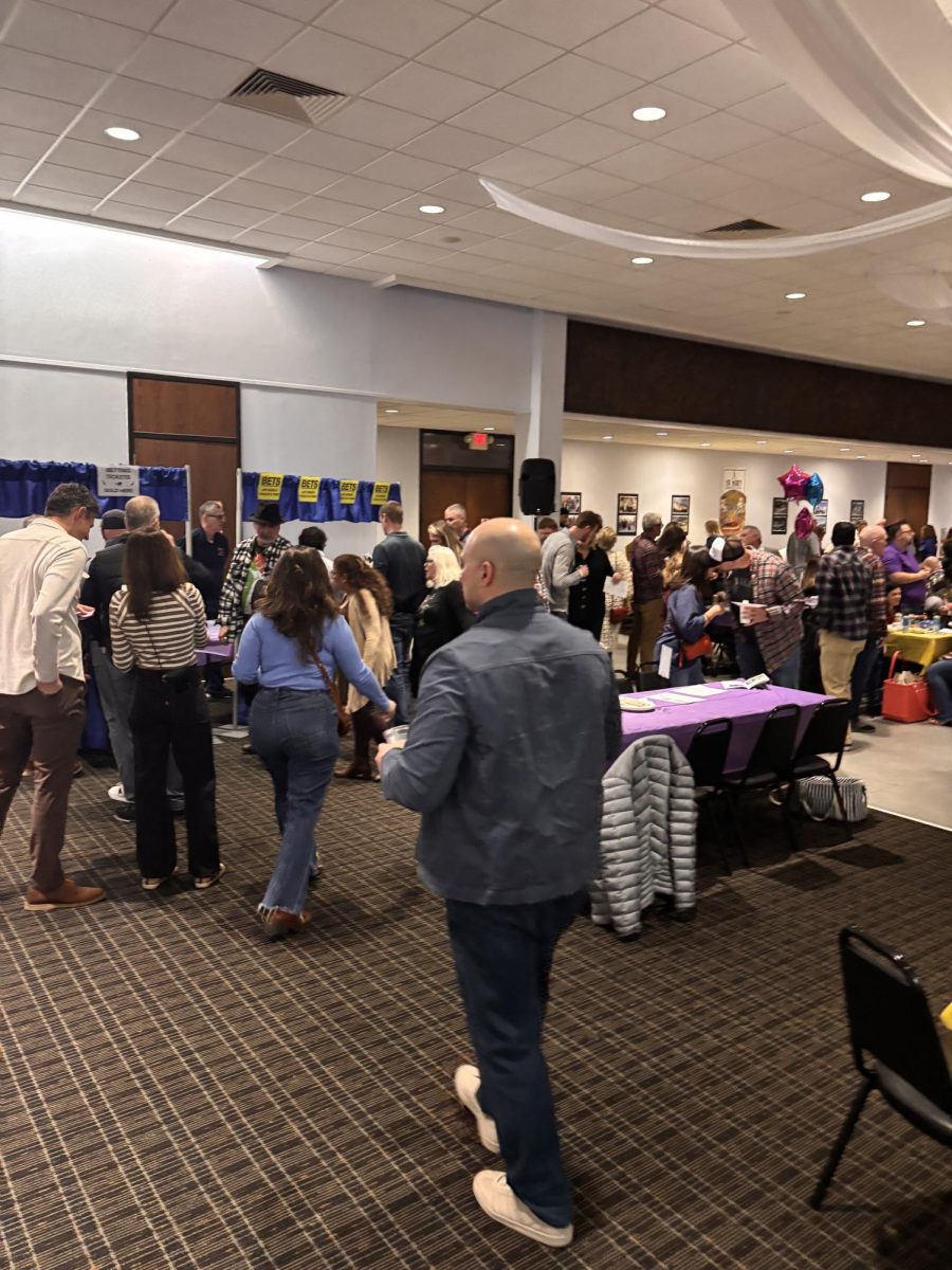 Attendees line up to bid on their horses.