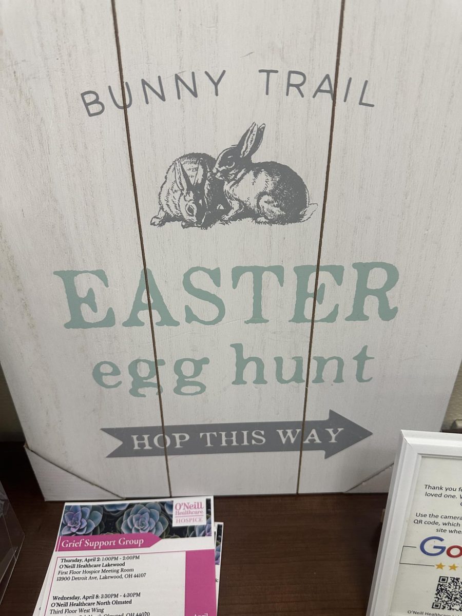 The sign that leads the way to the Easter Festivities.