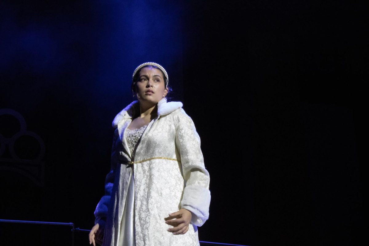 Coralie Barcelona portraying Natasha in Act 1 of Lakewood High School's Production of Natasha, Pierre and the Great Comet of 1812.