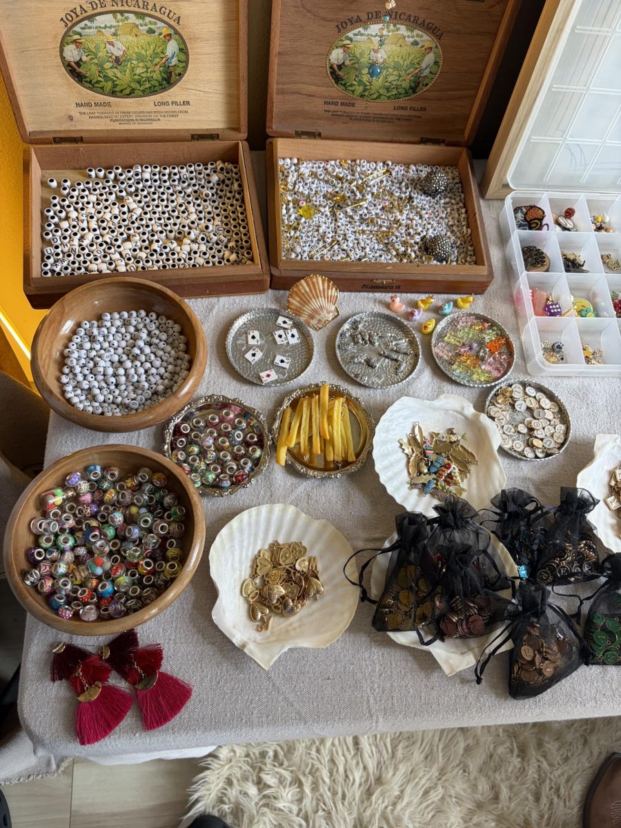 The charm table at the event.